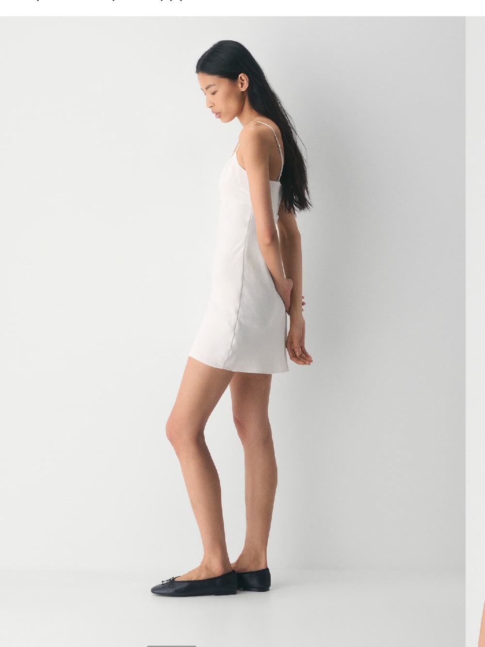 Aritzia Foxley Dress Crepette Japanese crepe strappy mini dress in birch - Picture 3 of 6